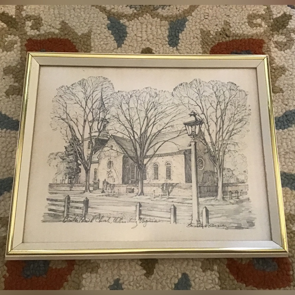 Charles Overly framed print. Vintage